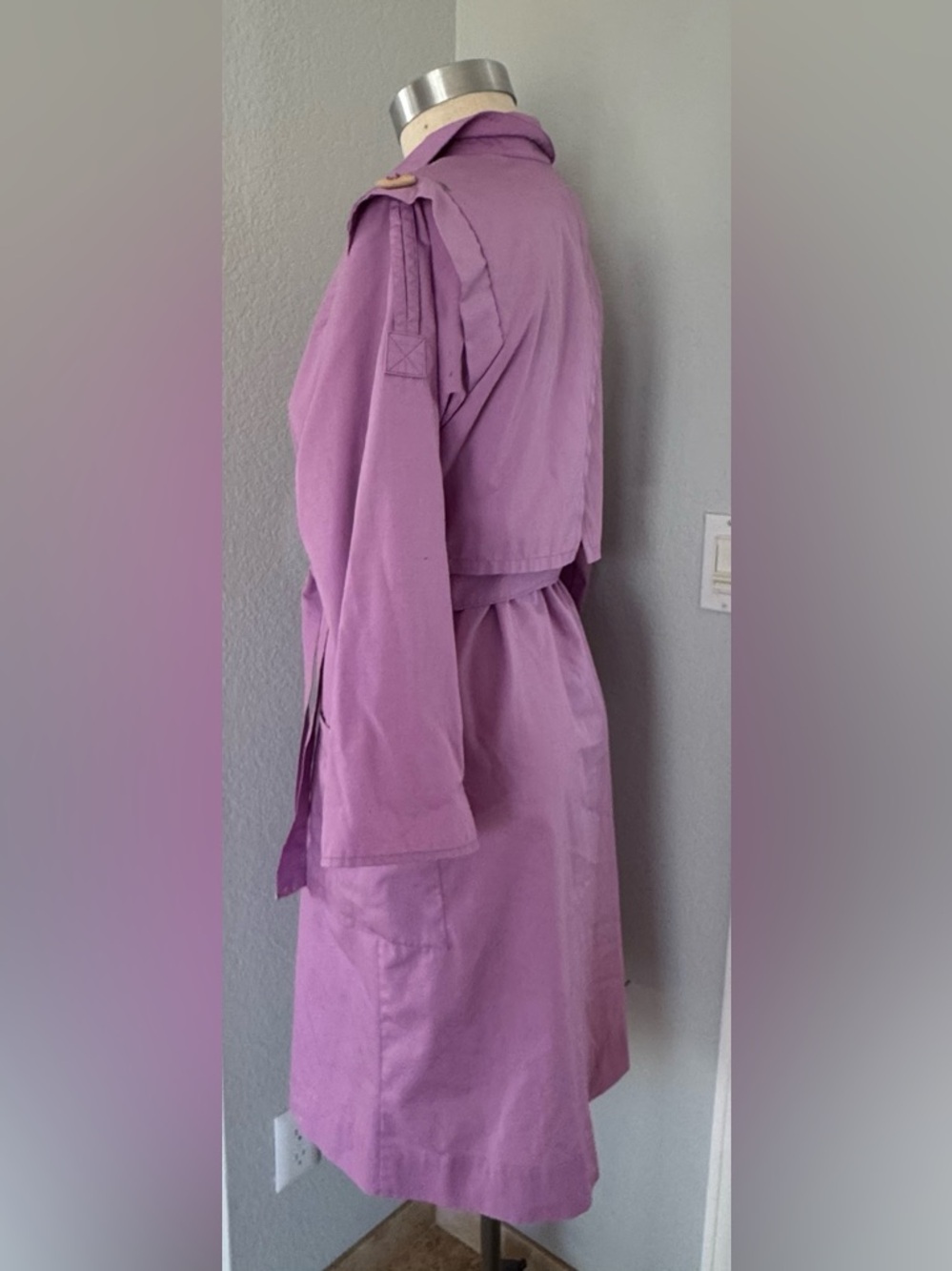 Vintage Painting Smock Petrona USA Made Button Dress Tie Belt 2 Pockets - Picture 2 of 14